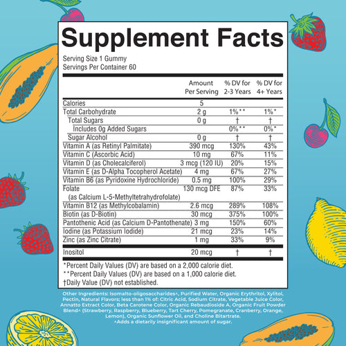Kids Multivitamin Gummies Supplement Facts