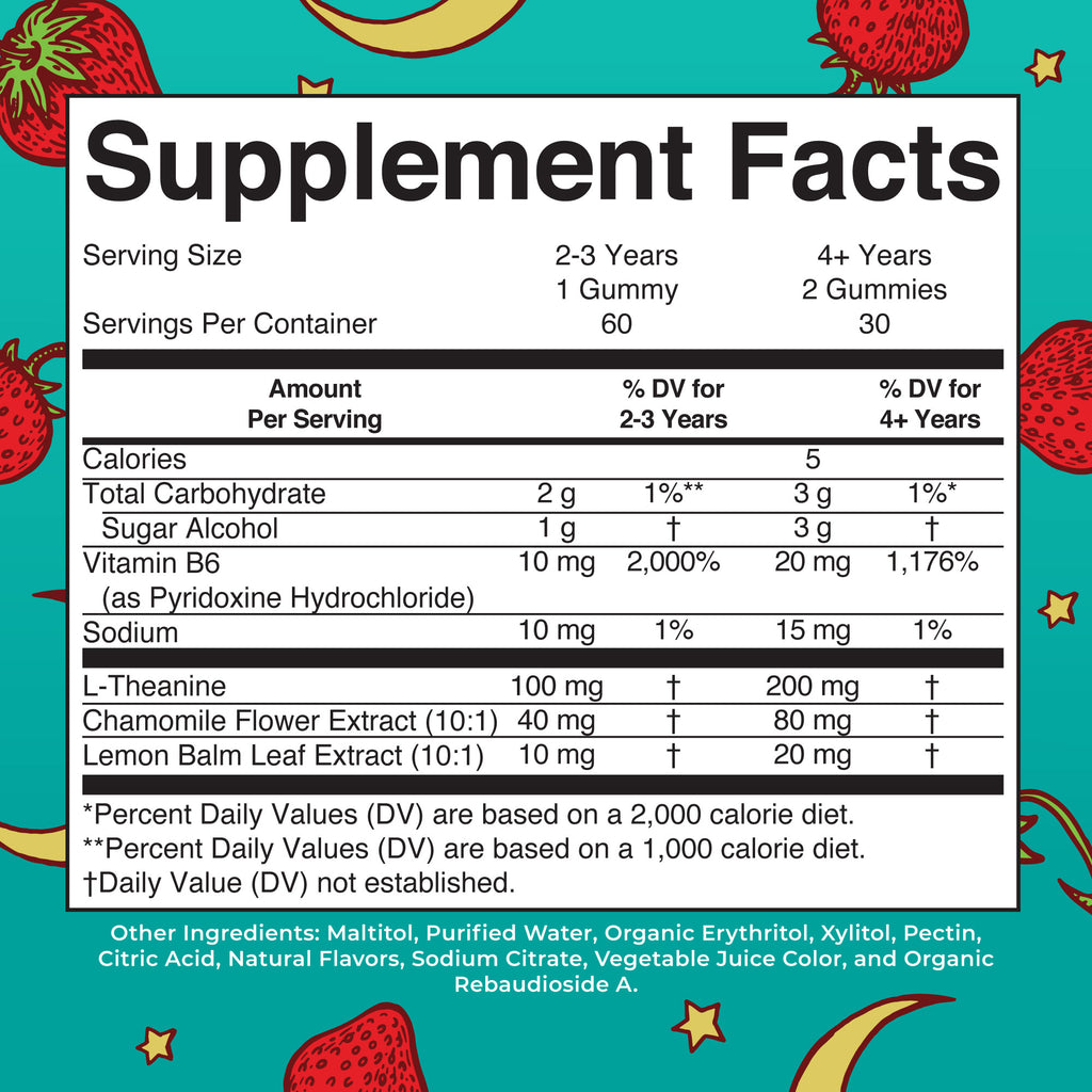 Kids Nighttime Gummies Supplement Facts