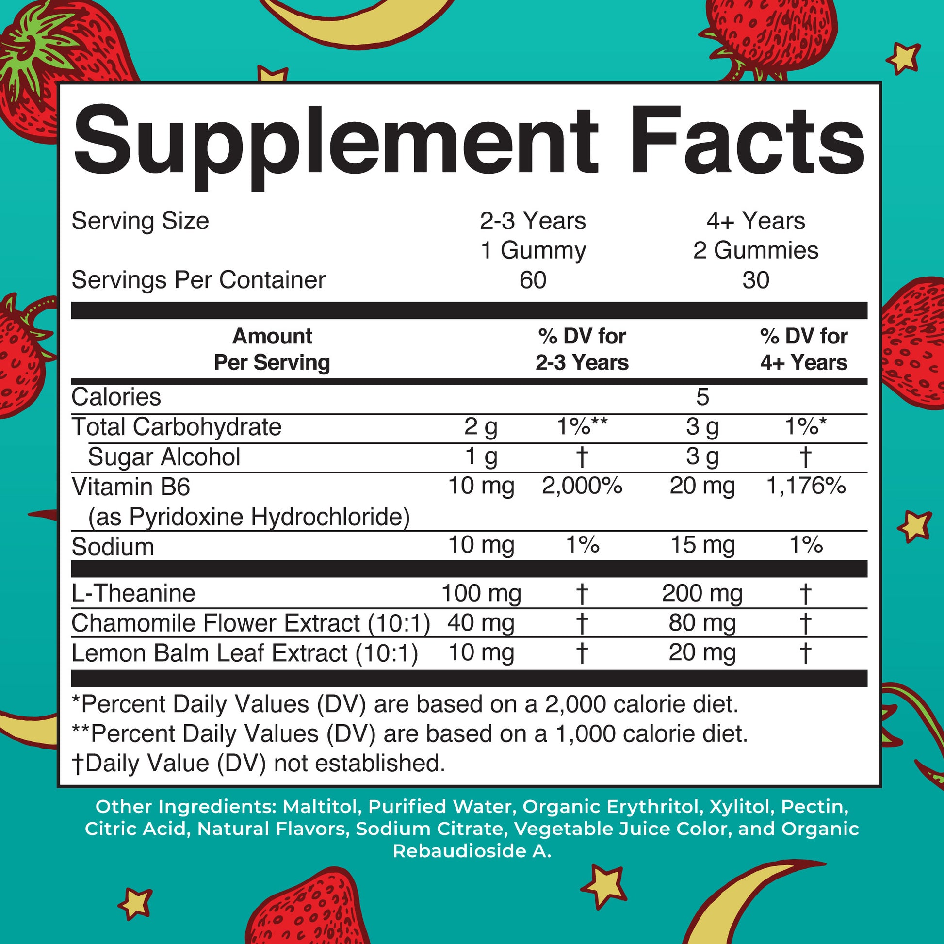 Kids Nighttime Gummies Supplement Facts