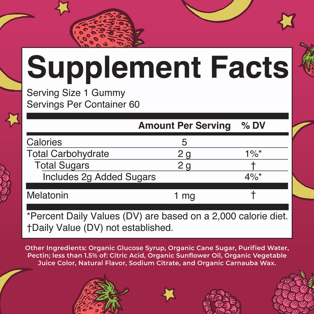 Kids Sleep Gummies With Melatonin Supplement Facts
