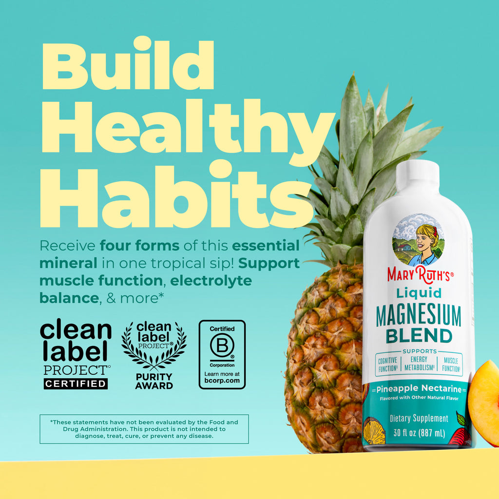 Liquid Magnesium Blend Pineapple Nectarine 30 Oz Build Healthy Habits