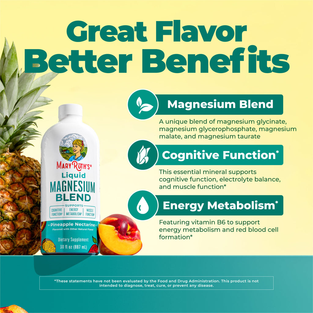 Liquid Magnesium Blend Pineapple Nectarine 30 Oz Great Flavor Better Benefits