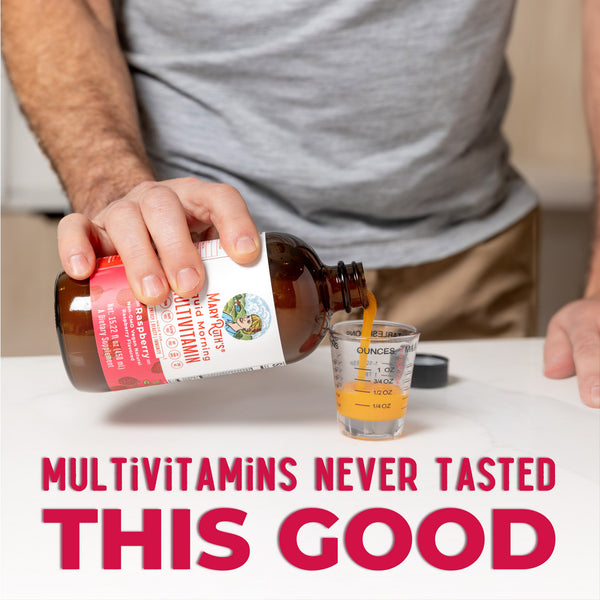 MaryRuth Liquid Morning Multivitamin 16oz Raspberry flavor Product Image Bottle