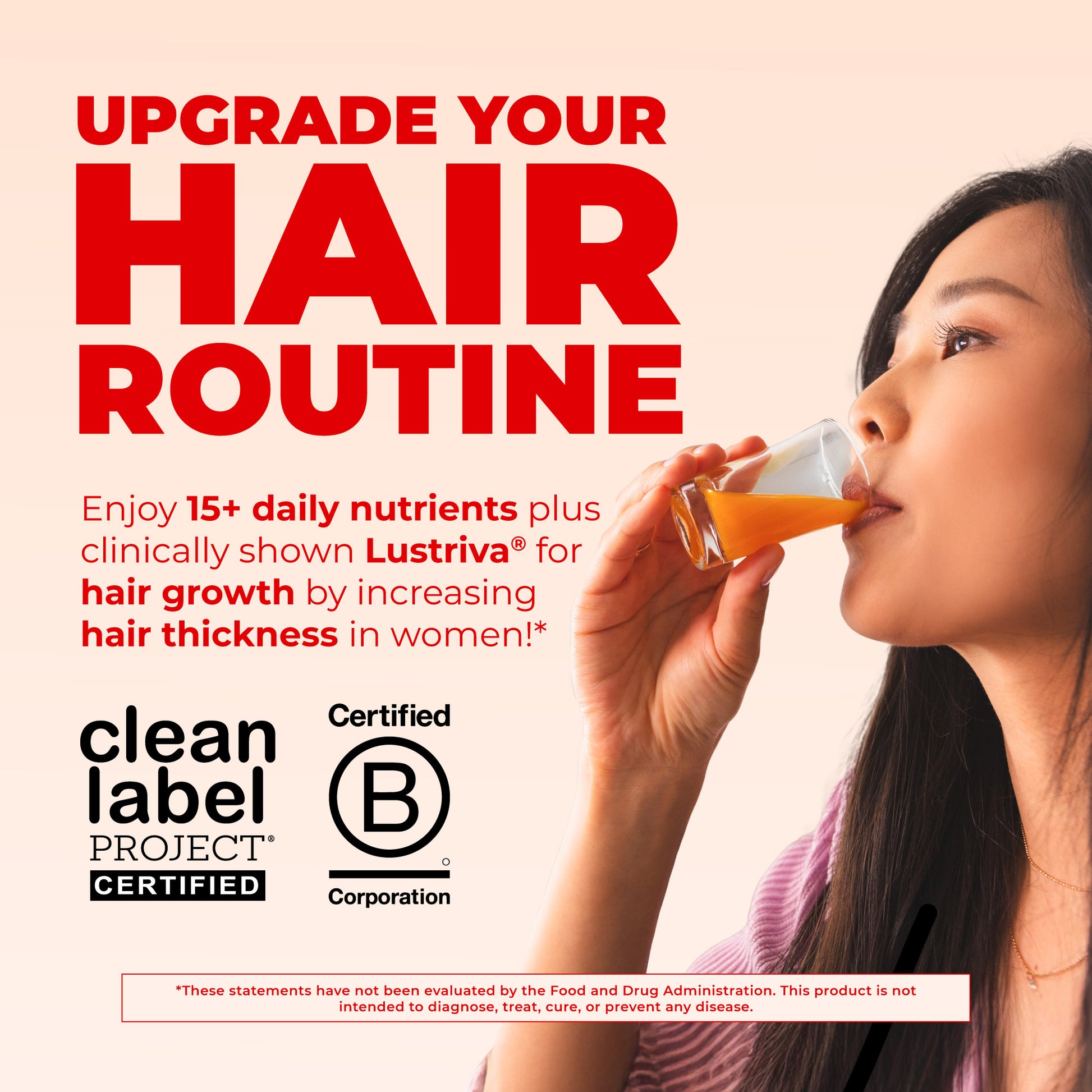 Liquid Morning Multivitamin + Hair Growth Peach Mango 30oz Upgrade Your Routine