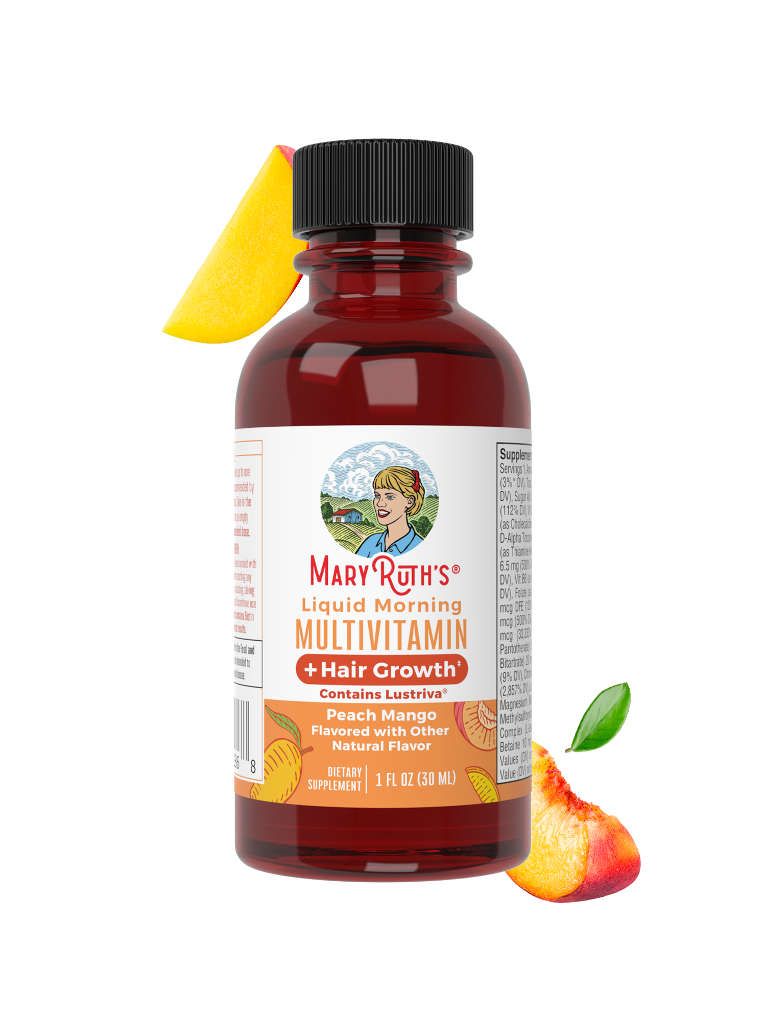Liquid Morning Multivitamin + Hair Growth Travel Pack Peach Mango 1oz