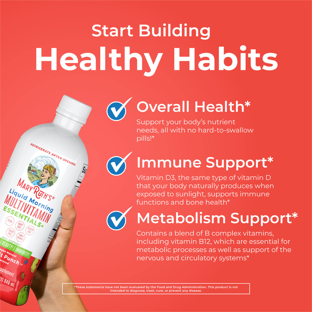 Liquid Morning Multivitamin Essentials+ Fruit Punch Healthy Habits