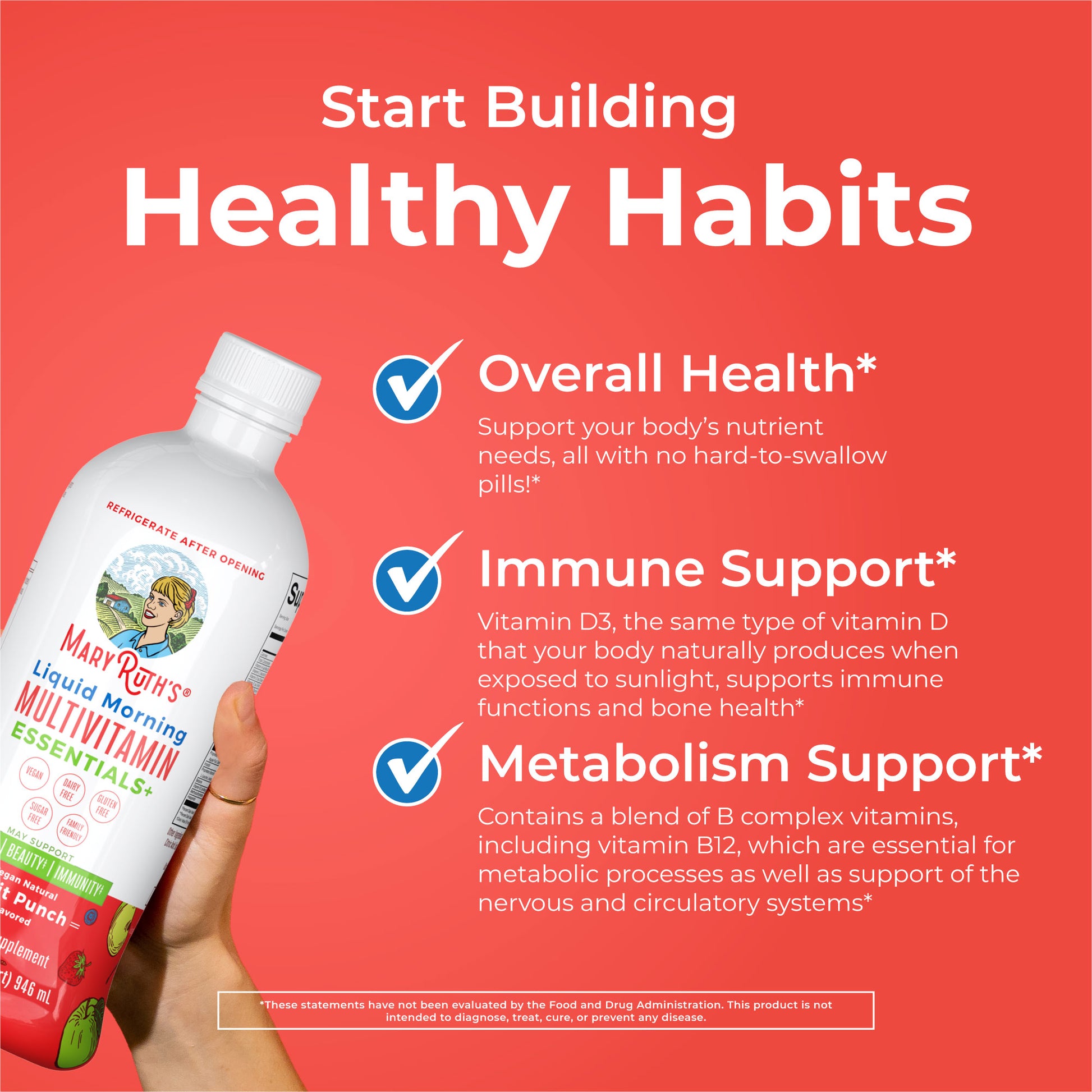 Liquid Morning Multivitamin Essentials+ Fruit Punch Healthy Habits