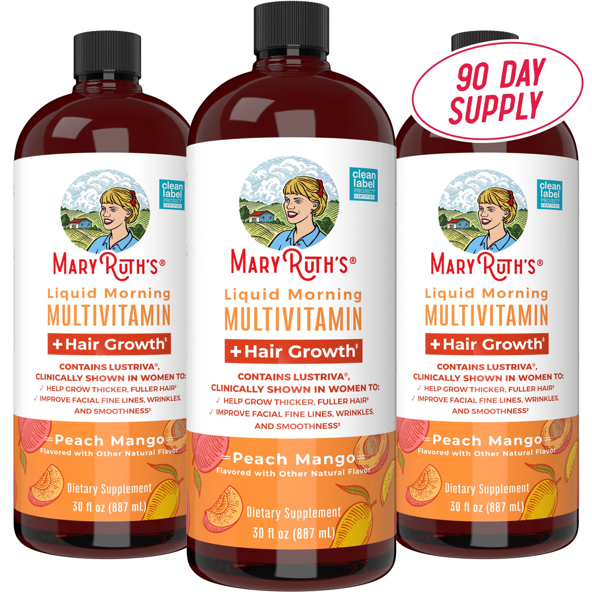 Liquid Morning Multivitamin + Hair Growth (3-Pack)