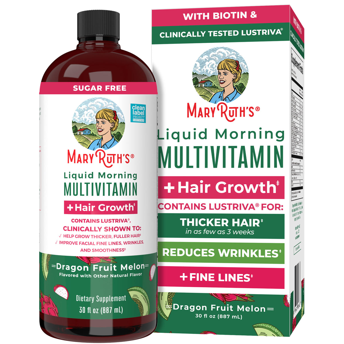Liquid Morning Multivitamin + Hair Growth Vitamin Supplement – MaryRuth ...