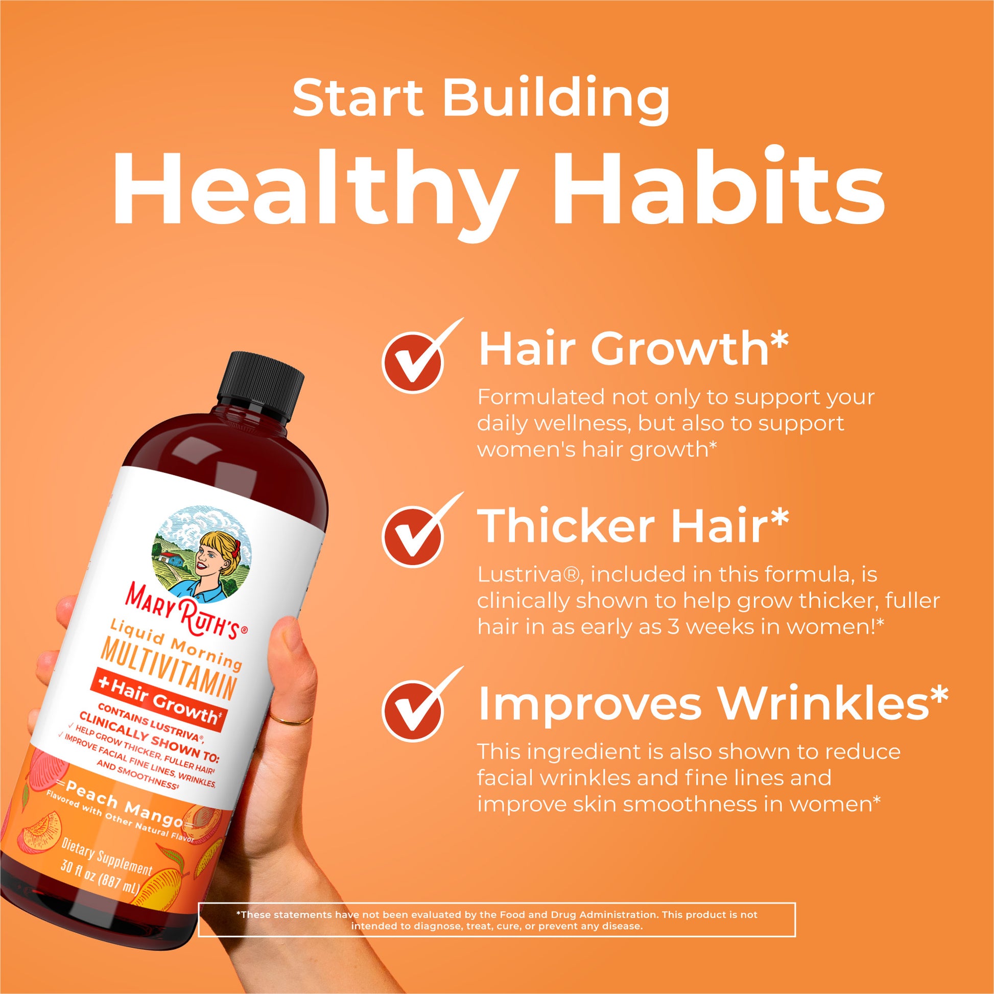 Liquid Morning Multivitamin + Hair Growth Healthy Habits