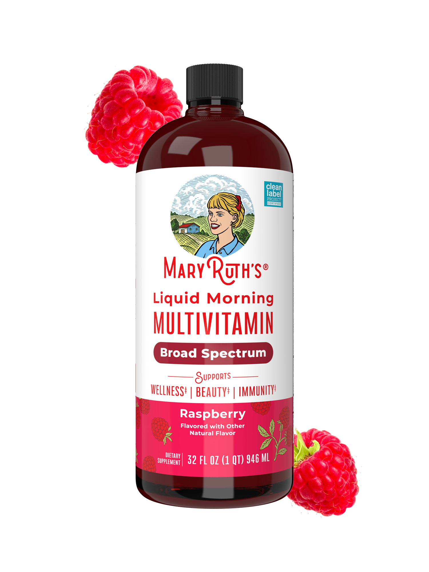 MaryRuth's Liquid Morning Multivitamin, 32 fl oz, Raspberry