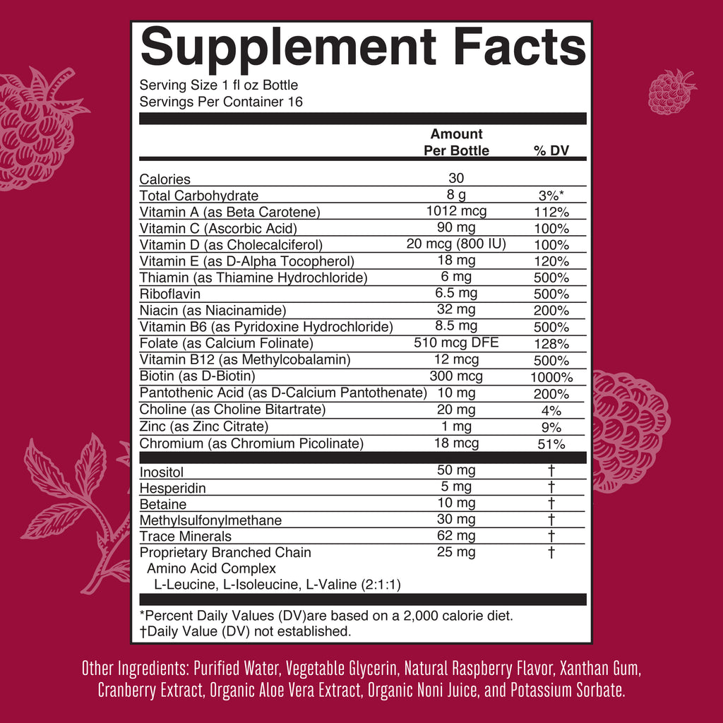 Liquid Morning Multivitamin Travel Pack Supplement Facts