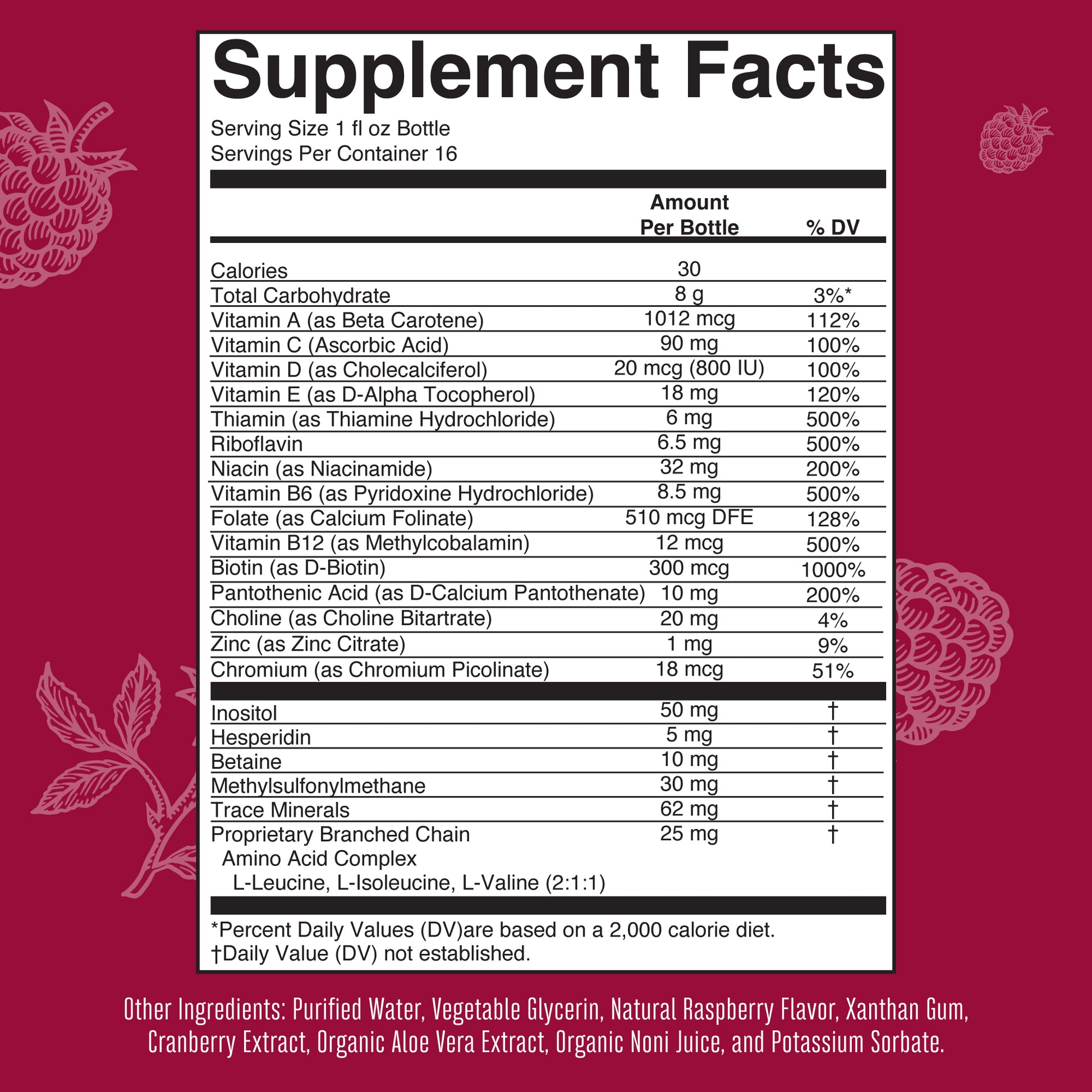 Liquid Morning Multivitamin Travel Pack Supplement Facts