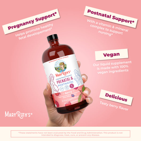 MaryRuth Prenatal & Postnatal Liquid Multivitamin 32oz Berry flavor Advertisement