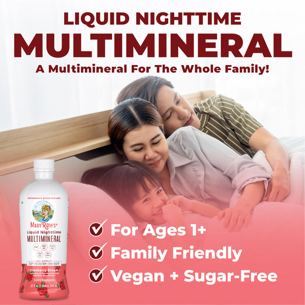 MaryRuth Liquid Nighttime Multimineral Cranberry Dream Flavor Product Overview