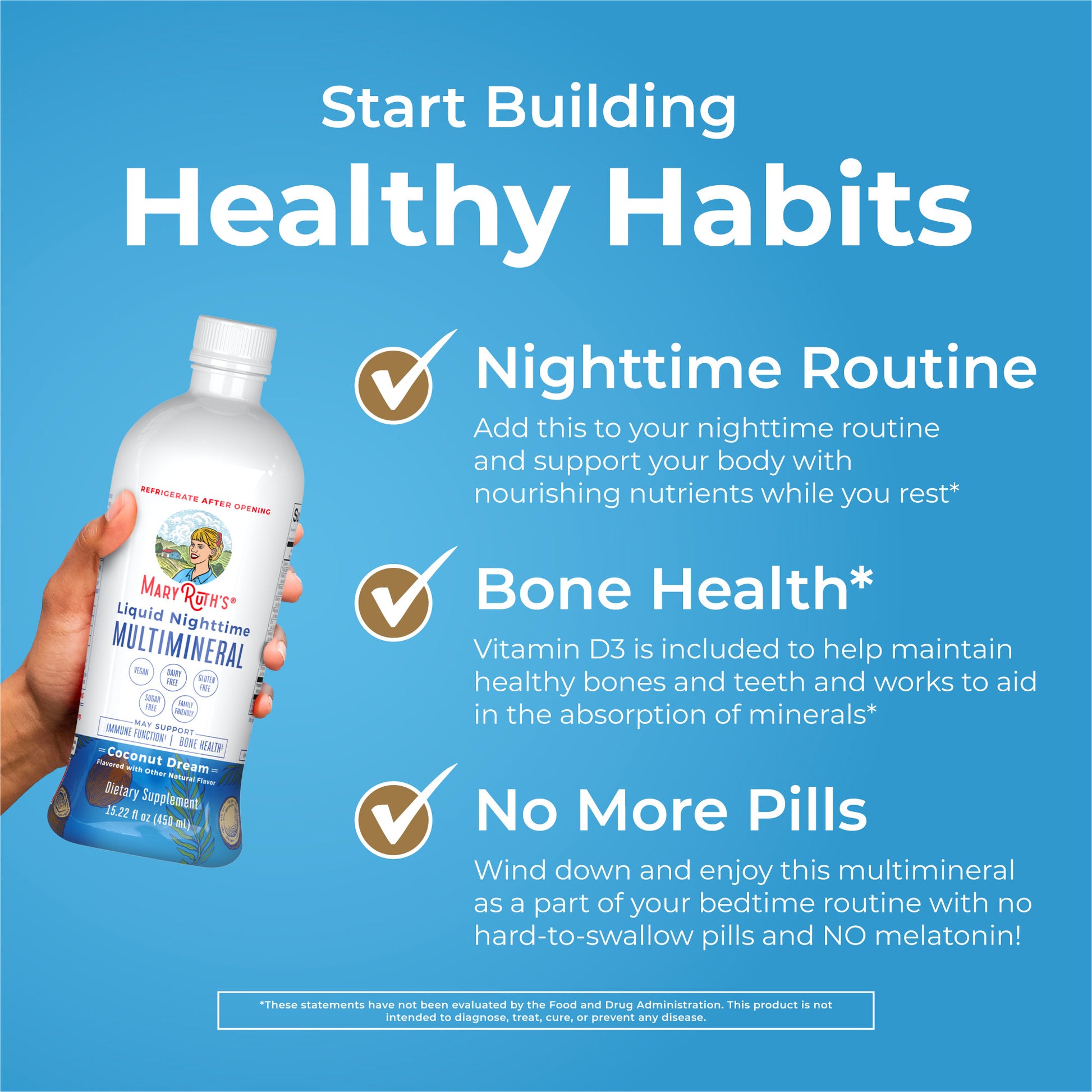 Liquid Nighttime Multimineral Coconut 15oz Healthy Habits