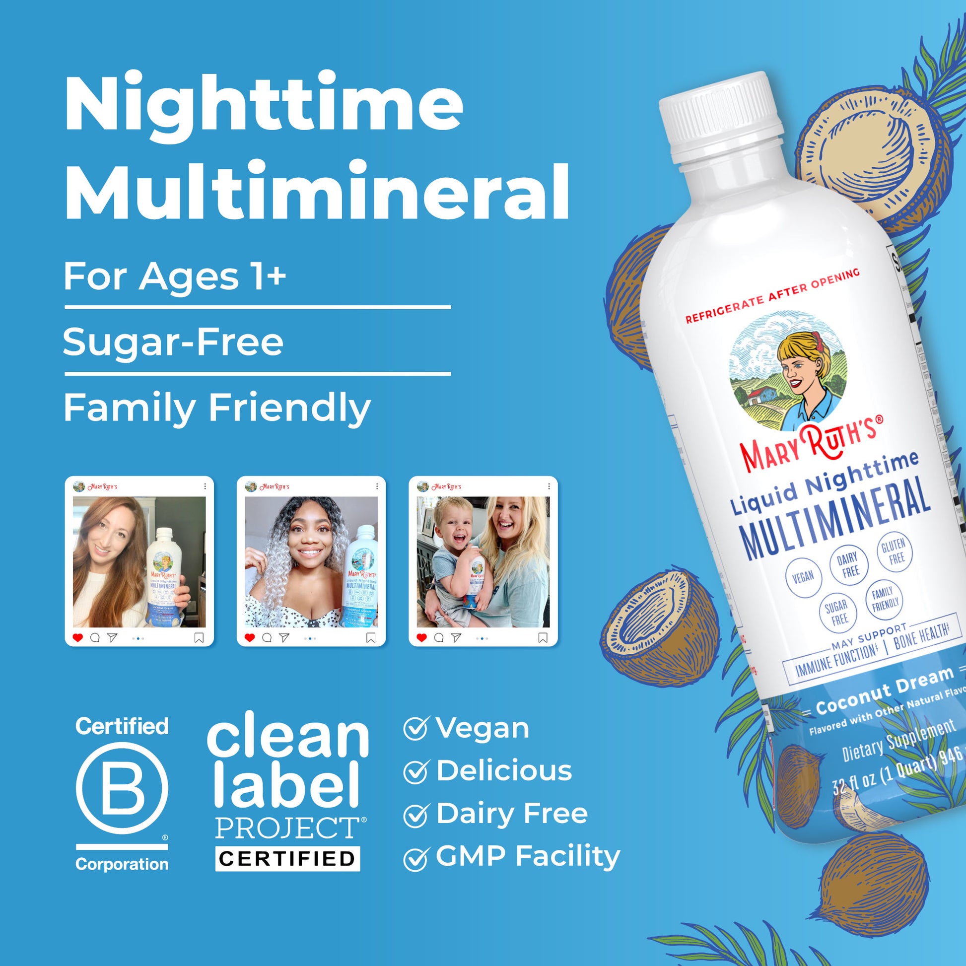 Liquid Nighttime Multimineral Coconut 32oz 8