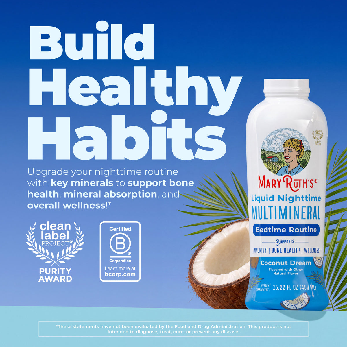 Liquid Nighttime Multimineral Coconut Dream 15.22oz Build Healthy Habits