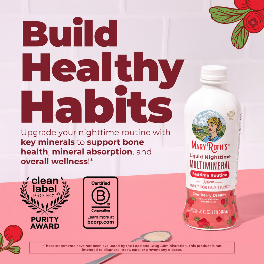 Liquid Nighttime Multimineral Cranberry Dream 32oz Build Healthy Habits