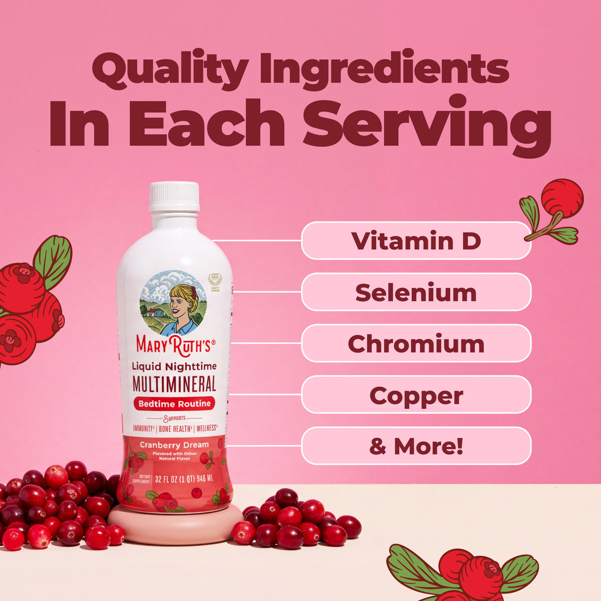 Liquid Nighttime Multimineral Cranberry Dream 32oz Ingredients