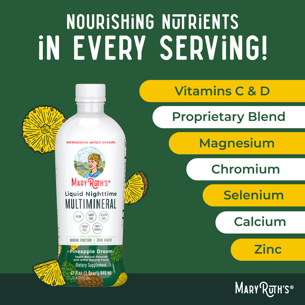 Liquid Nighttime Multimineral Pineapple 32oz Ingredients