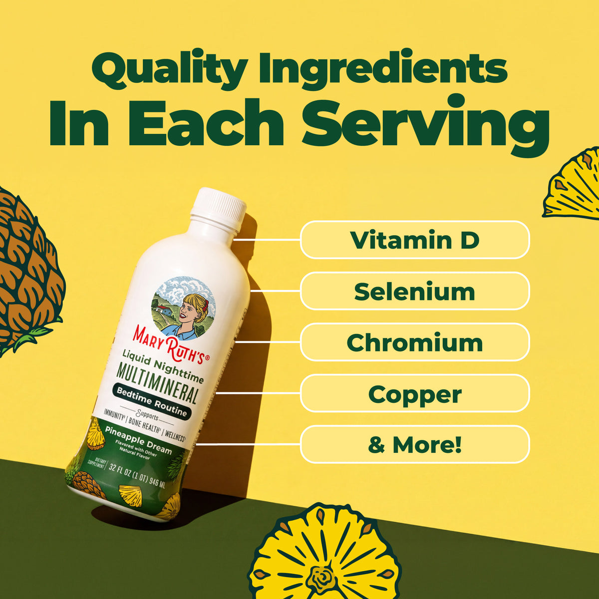 Liquid Nighttime Multimineral Pineapple Dream 32oz Ingredients