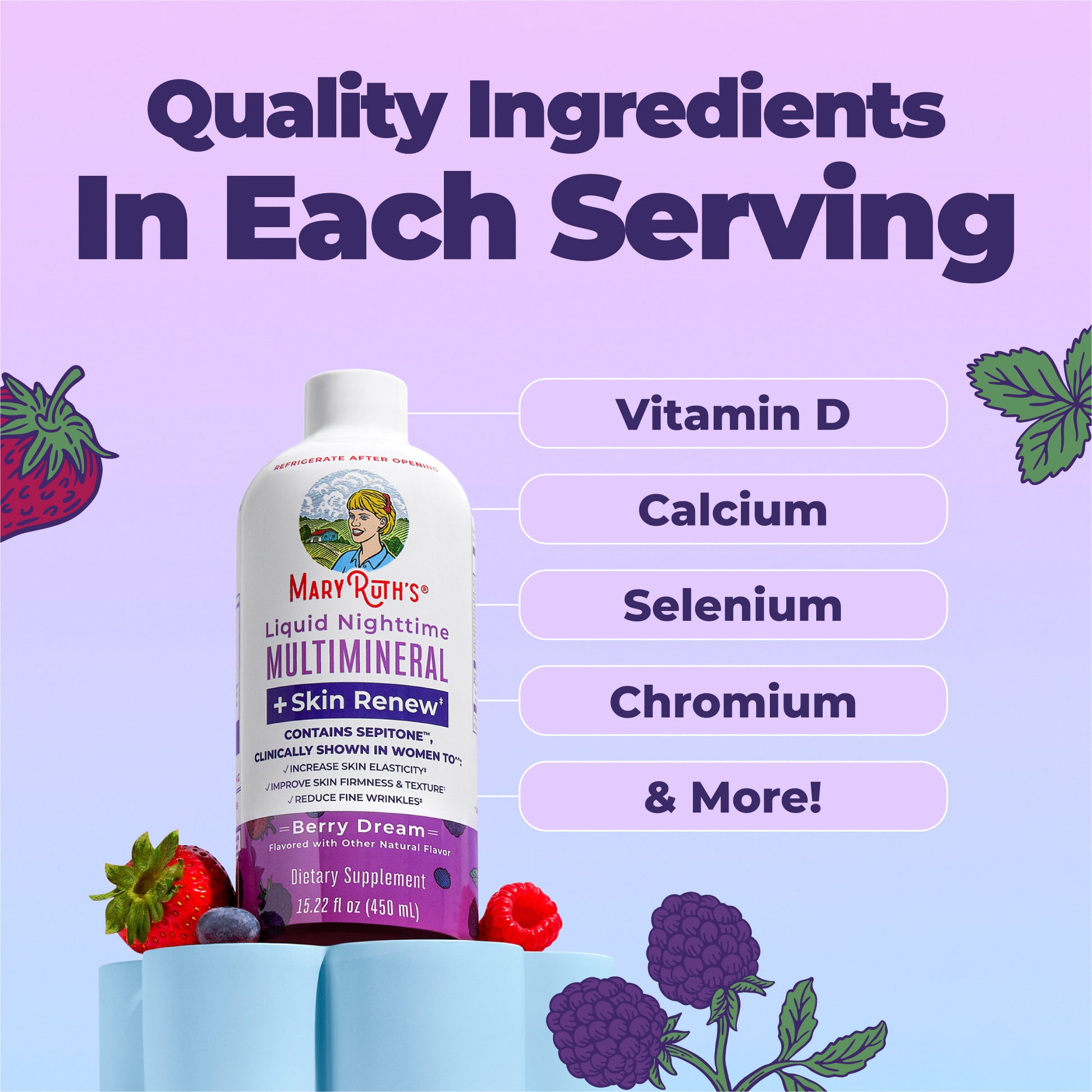 Liquid Nighttime Multimineral Skin Renew Berry Dream 15oz Ingredients