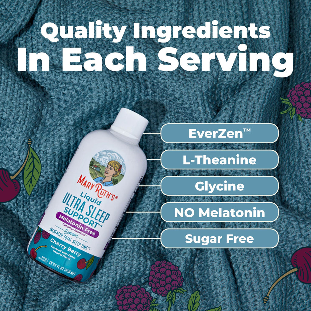 Liquid Ultra Sleep Support Cherry Berry 15oz Ingredients