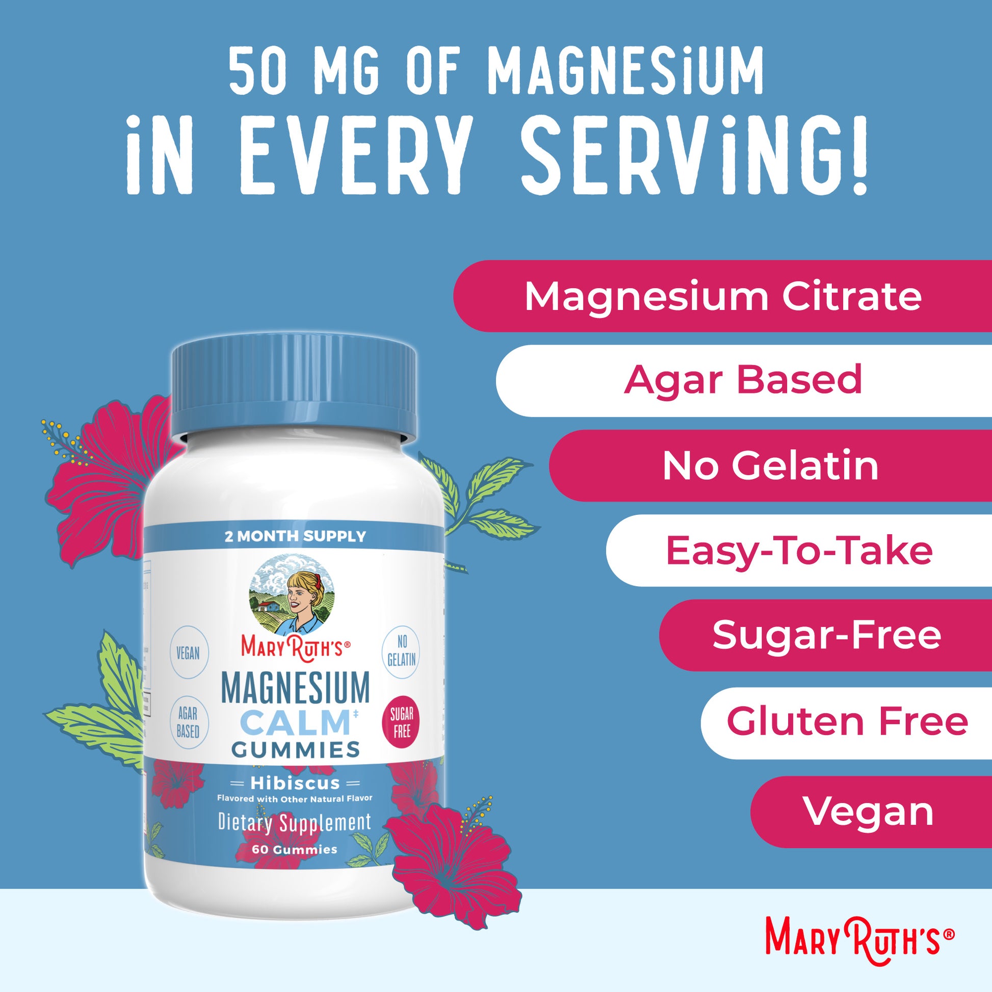 Magnesium Calm Gummies 60ct Ingredients