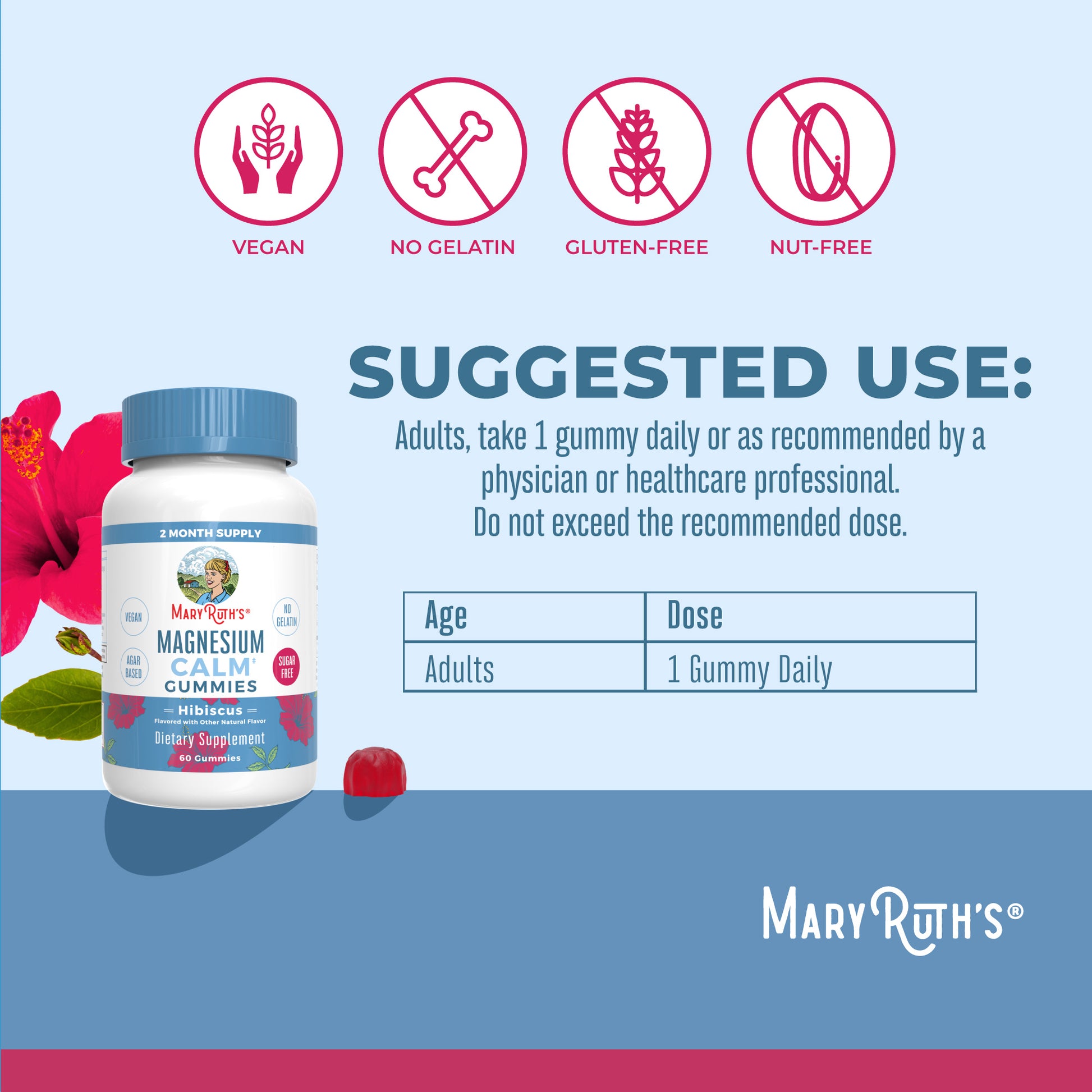 Magnesium Calm Gummies 60ct Suggested Use