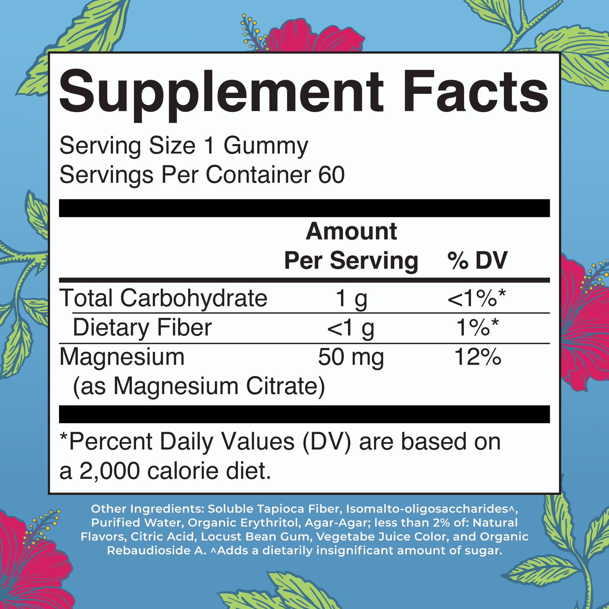 Magnesium Calm Gummies 60ct Supplement Facts