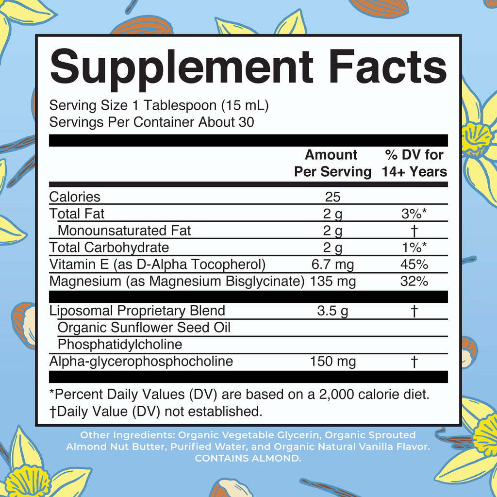 Magnesium Calm Liposomal 15oz Supplement Facts