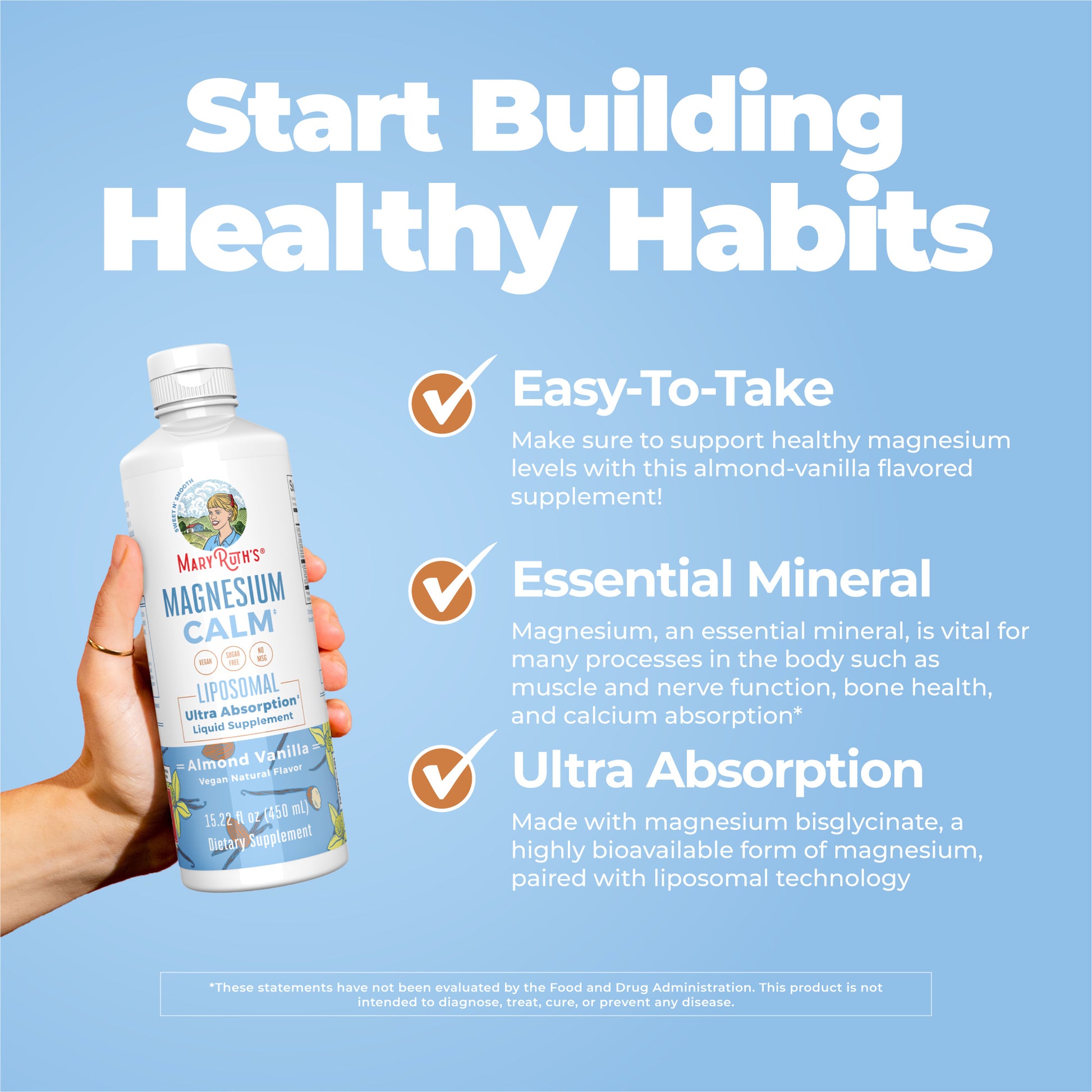 Magnesium Calm Liposomal Almond Vanilla 15oz Build Healthy Habits