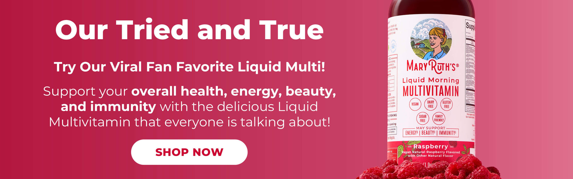 MaryRuth's Liquid Morning Multivitamin Raspberry