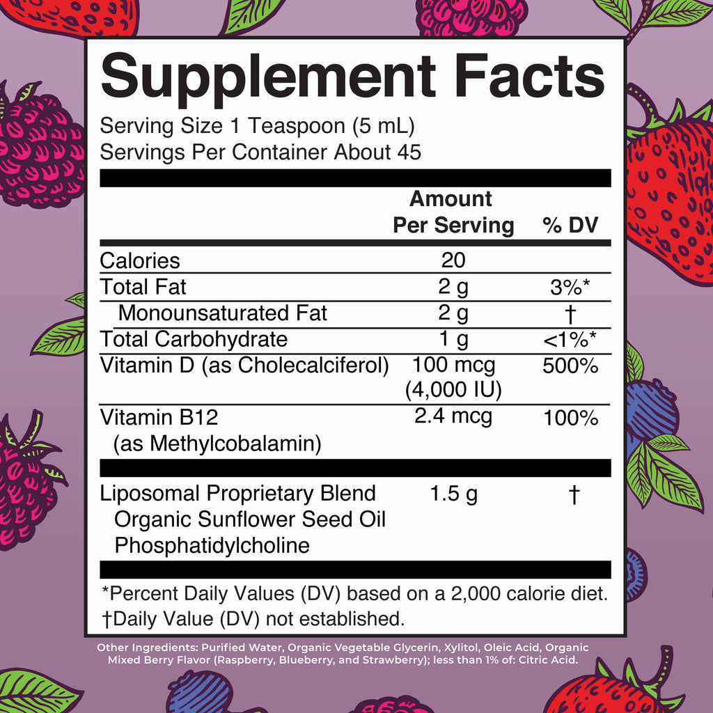 Megadose D3 Liposomal 7oz Supplement Facts