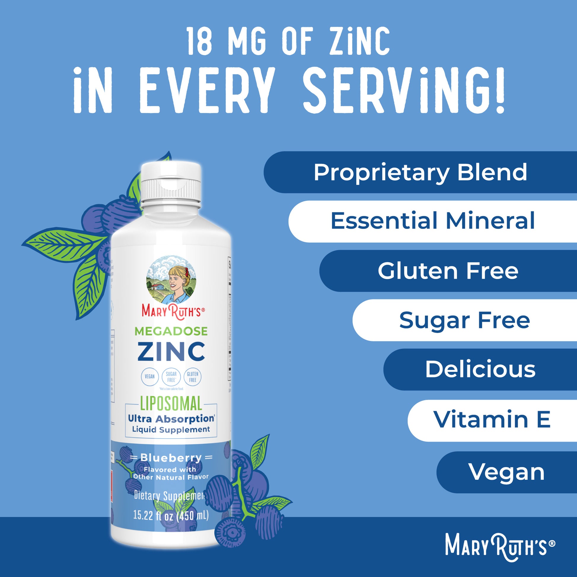 Megadose Zinc Liposomal 15oz Blueberry Ingredients