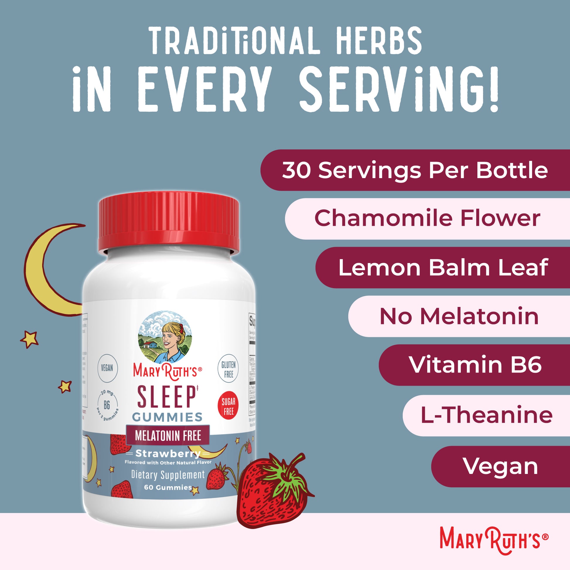 Melatonin Free Sleep Gummies 60ct Ingredients