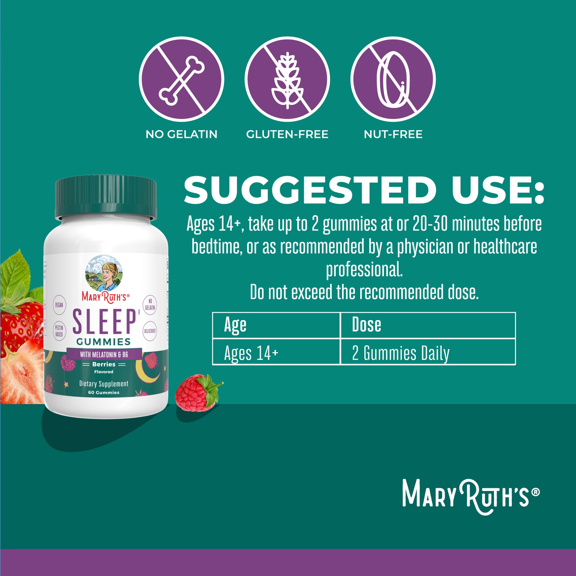 Melatonin Sleep Gummies Berries 60ct Suggested Use
