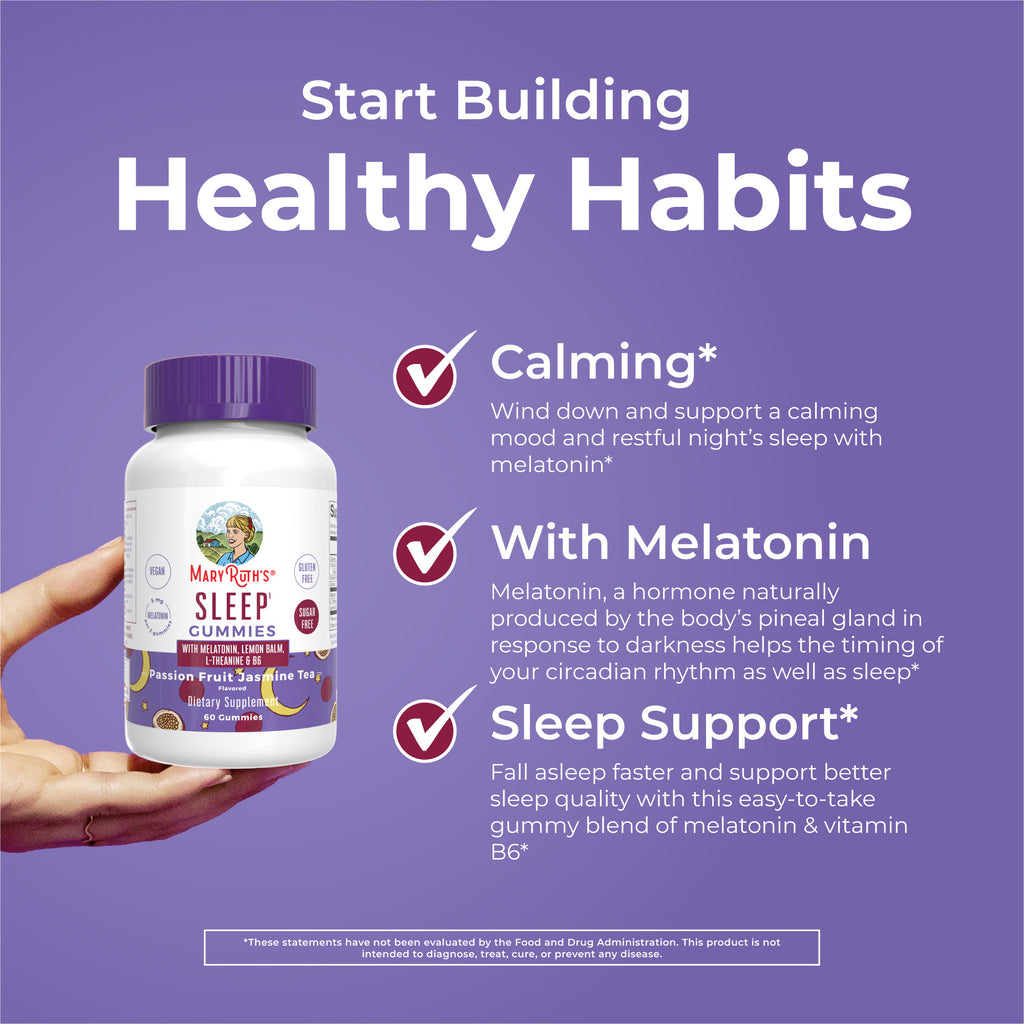 Melatonin Sleep Gummies Passion Fruit Jasmine Tea 60ct Healthy Habits