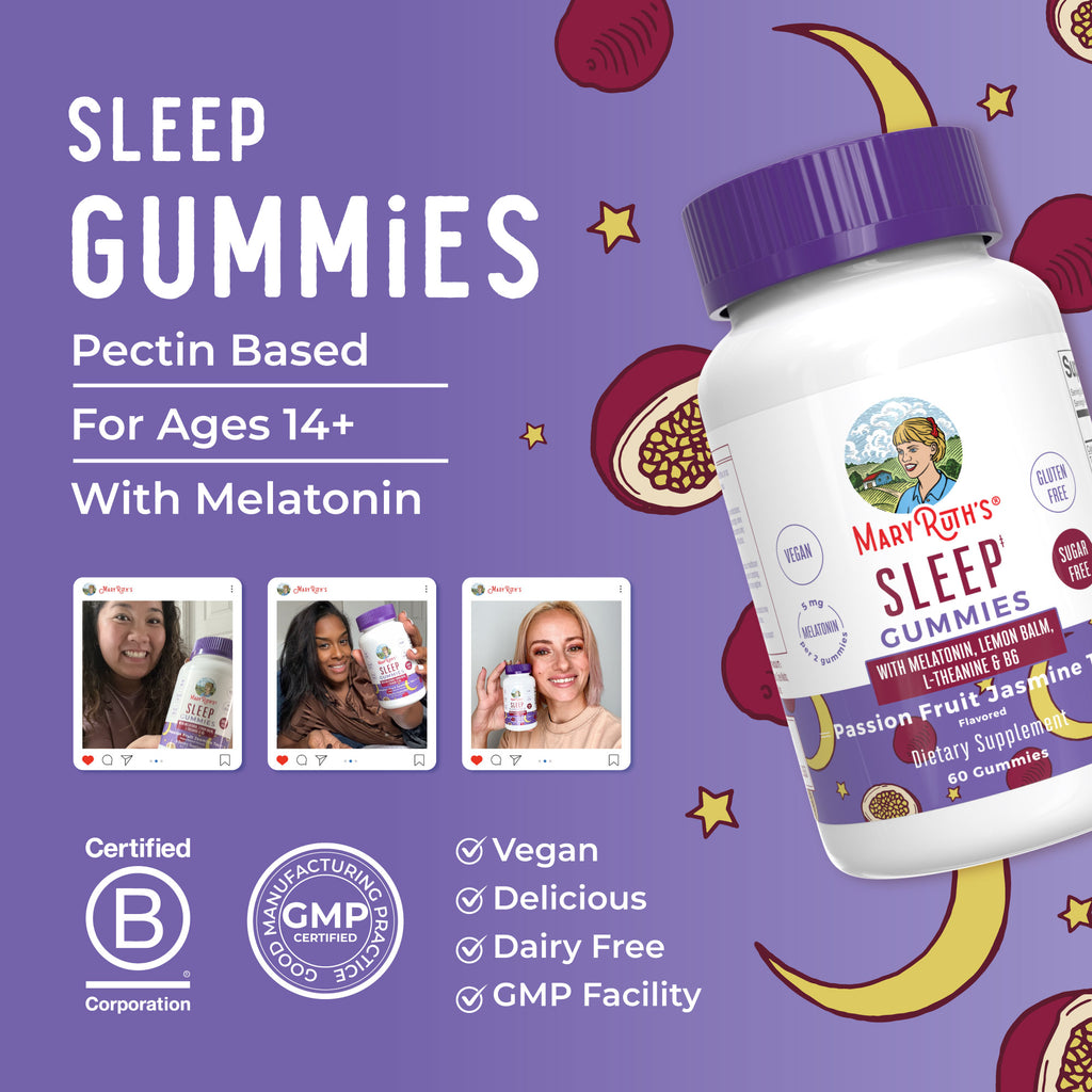 Melatonin Sleep Gummies Passion Fruit Jasmine Tea 60ct 8