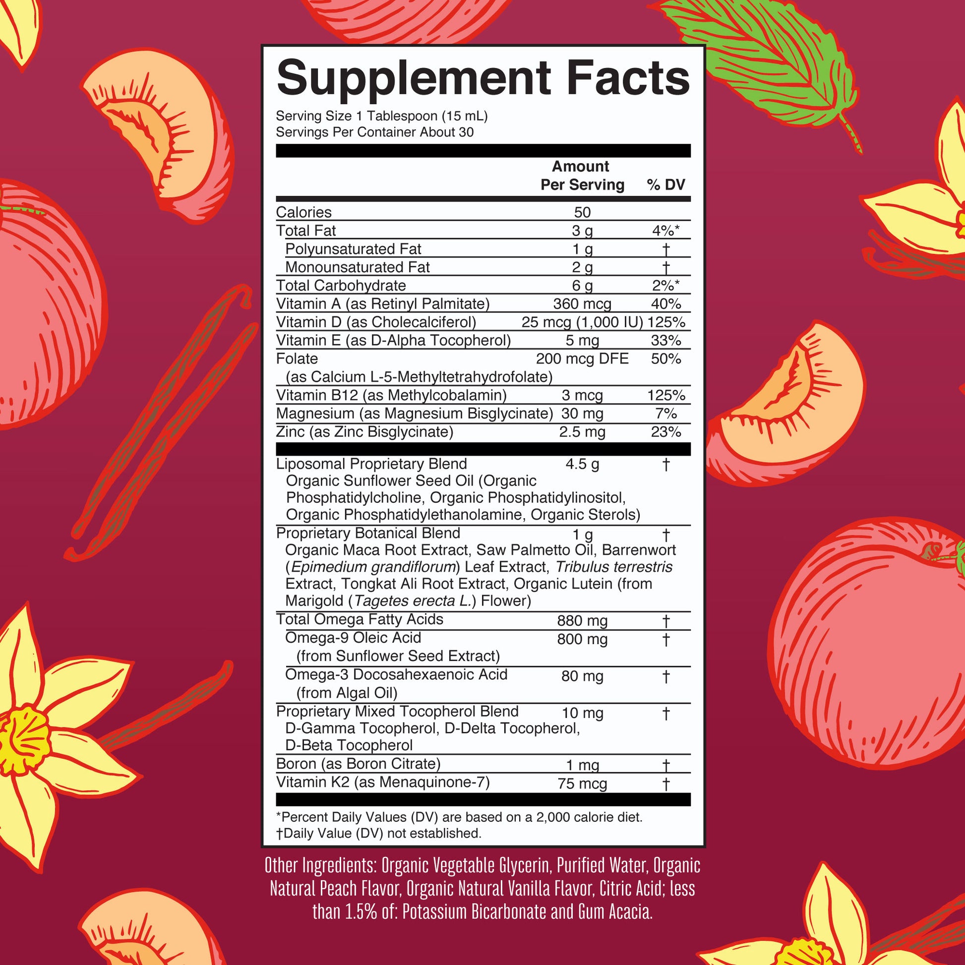 Men’s 40+ Multivitamin Liposomal 15oz Supplement Facts