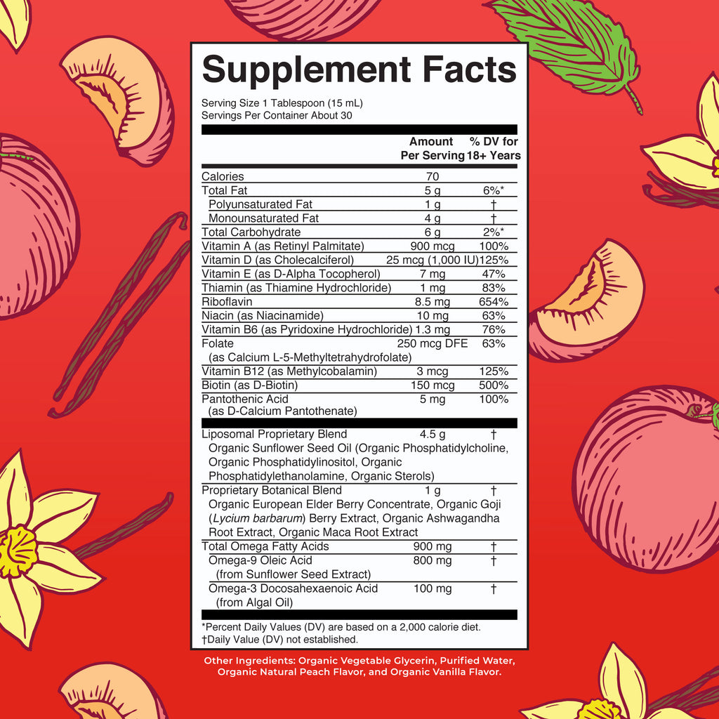 Men’s Organic Multivitamin Liposomal 15oz Supplement Facts