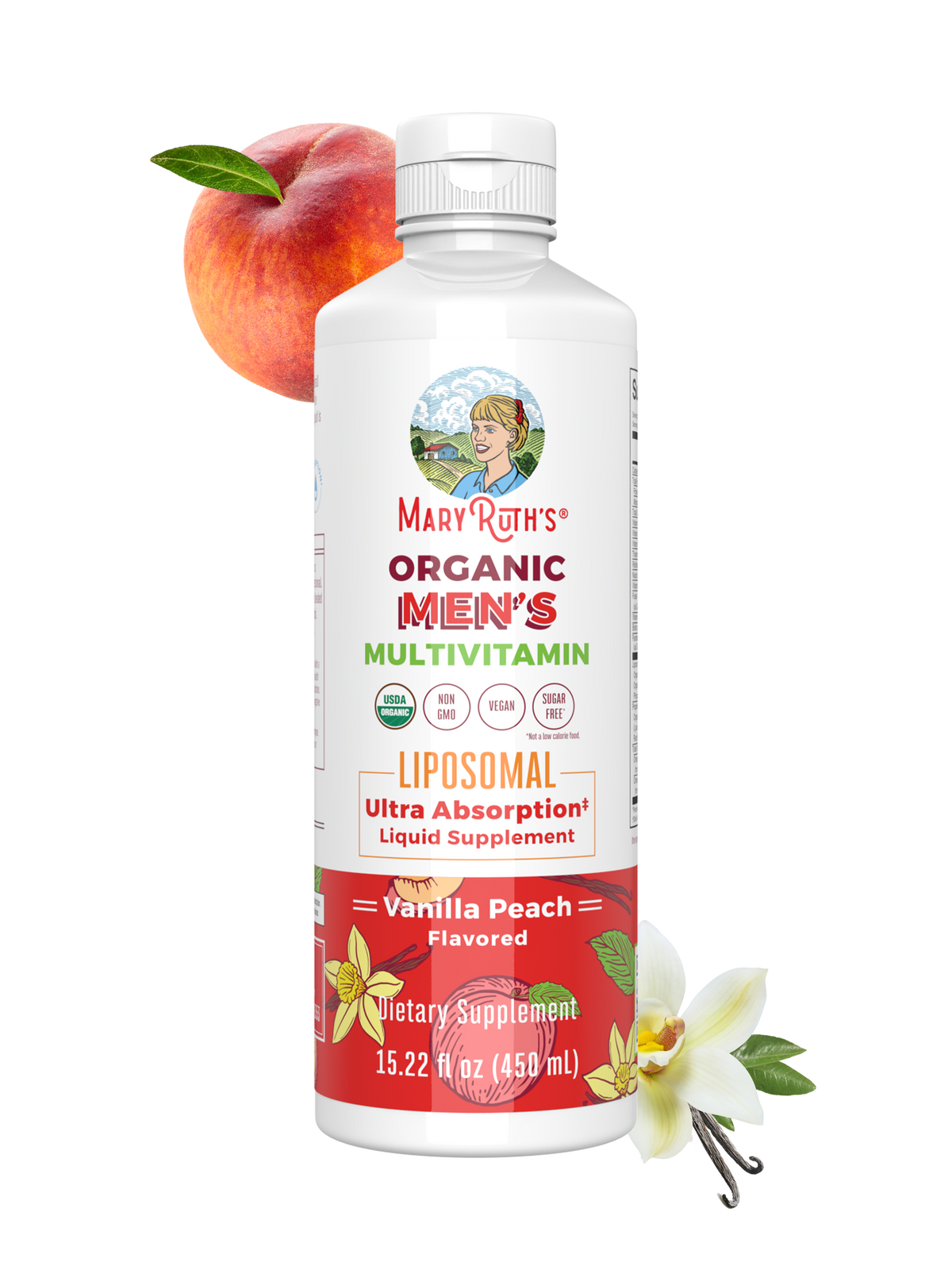 Men's Organic Multivitamin Liposomal Vanilla Peach 15oz