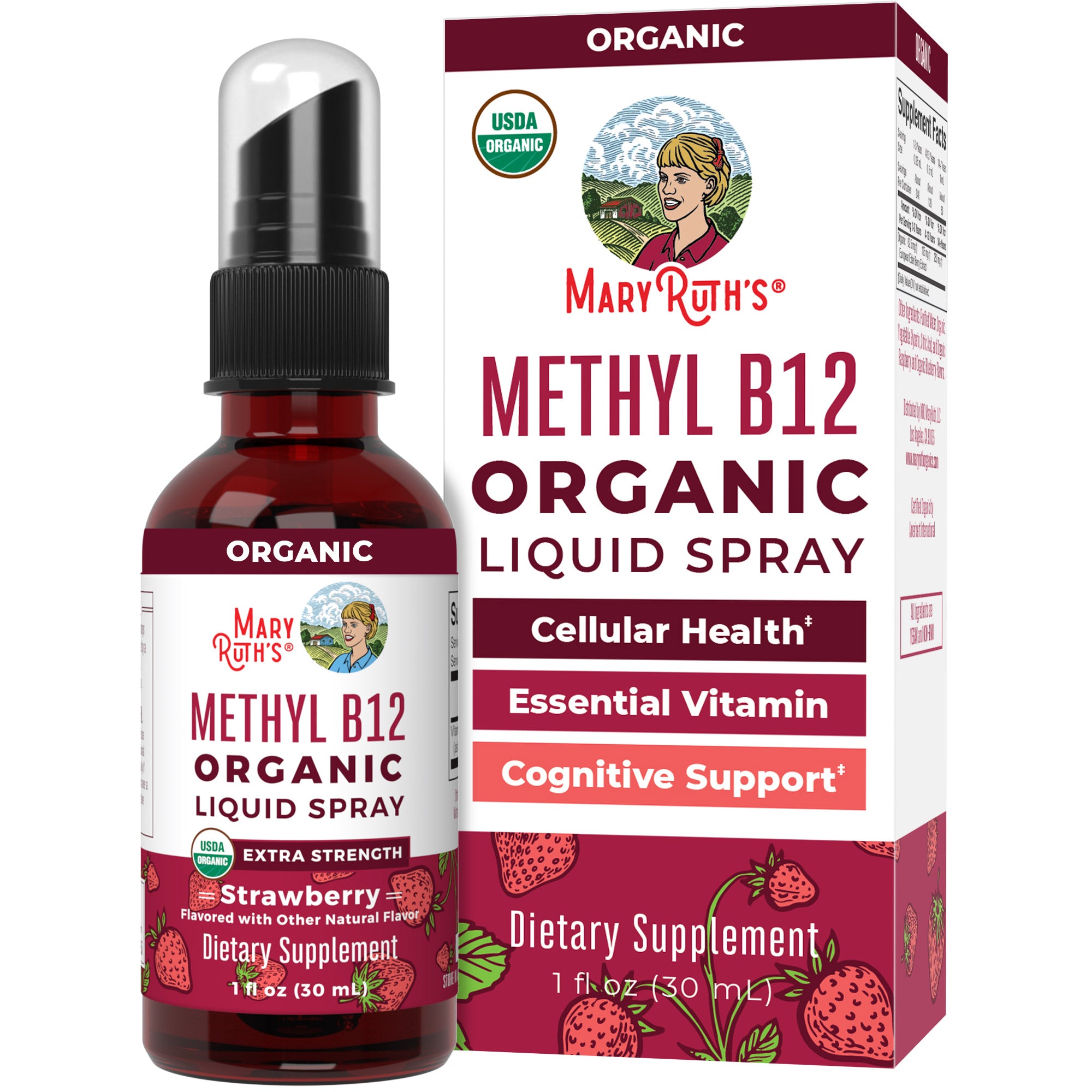 Methyl B12 Organic Spray, Strawberry