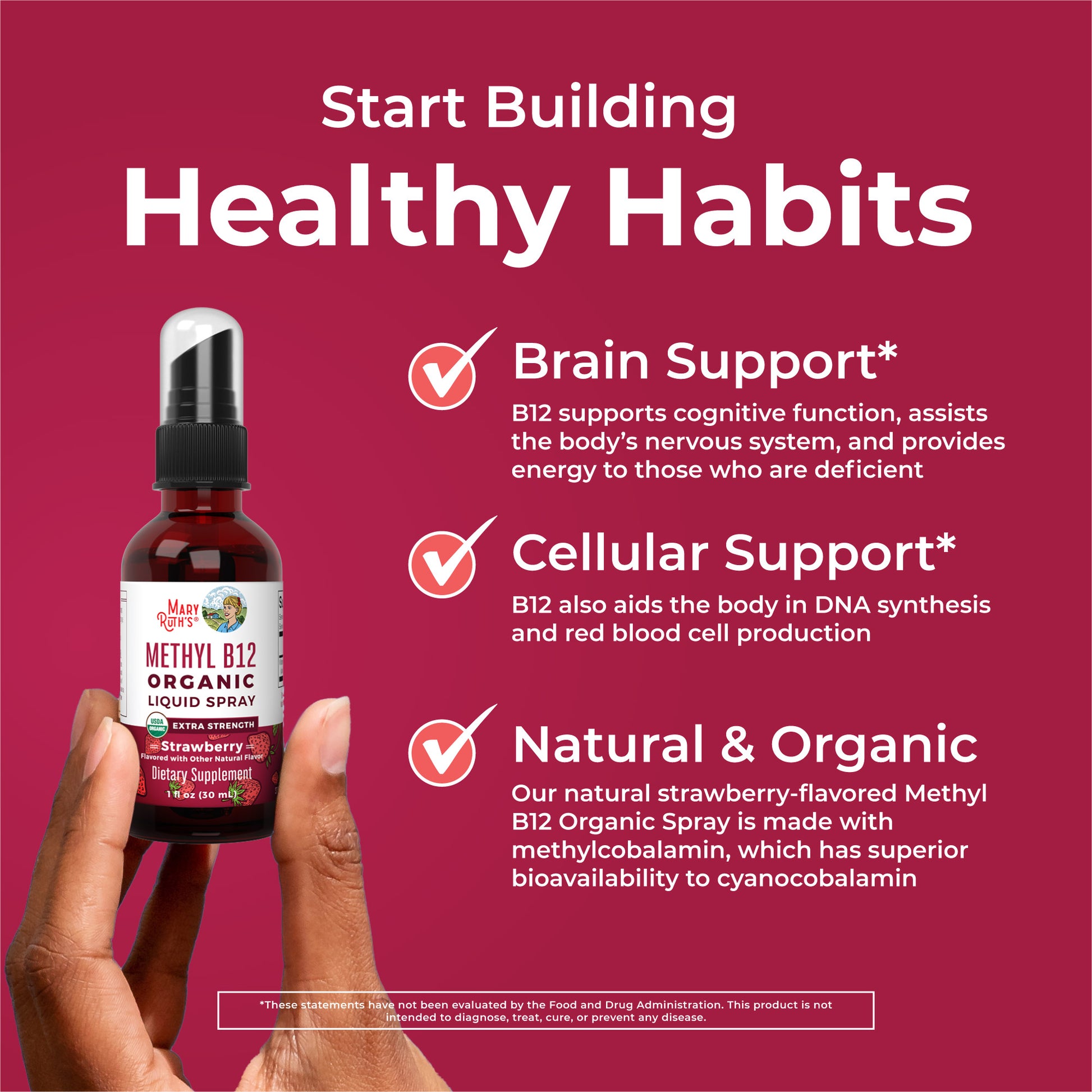 Methyl B12 Organic Spray Strawberry Healthy Habits