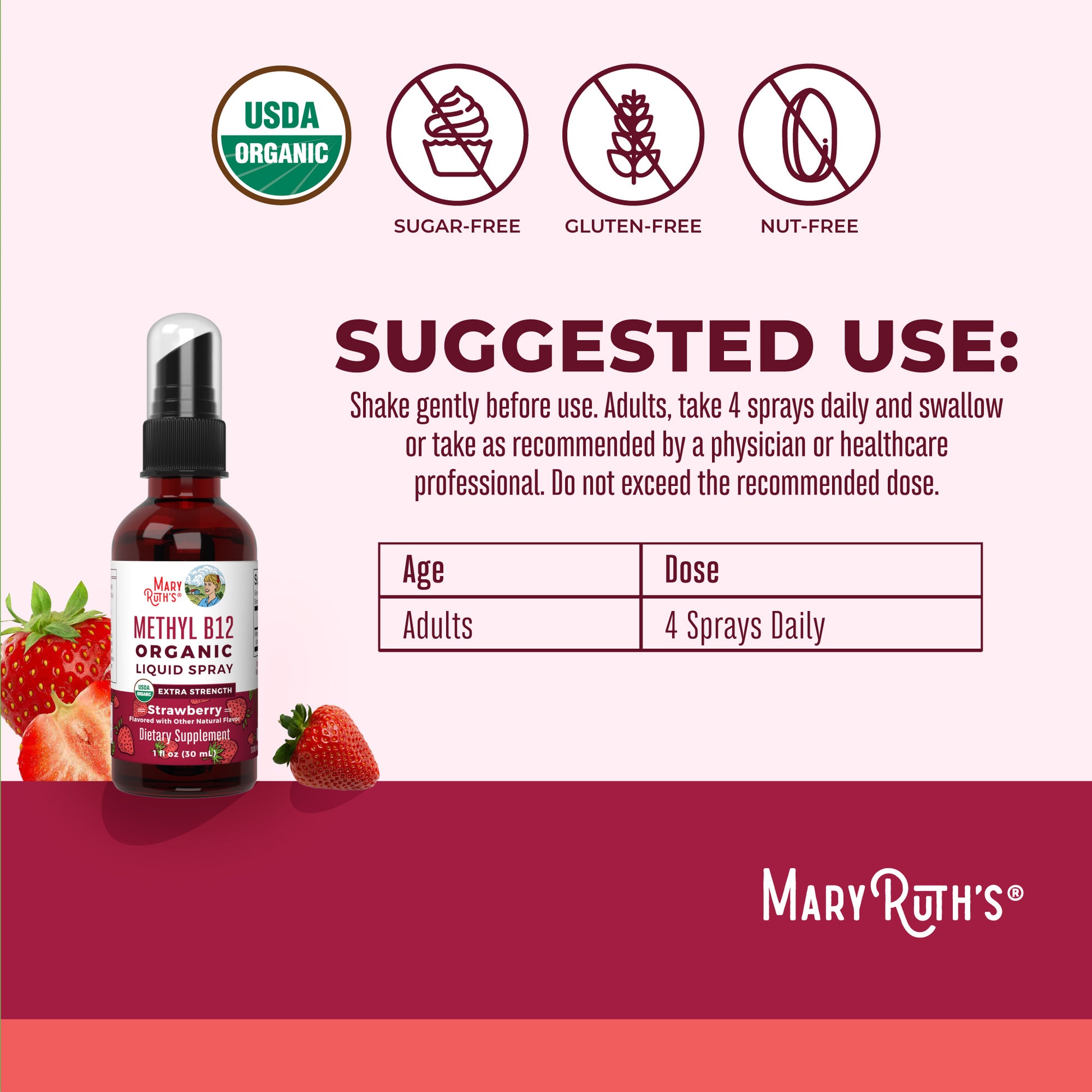 Methyl B12 Organic Spray Strawberry Suggested Use
