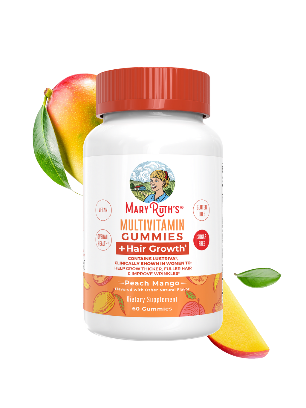 Multivitamin Hair Growth Gummies 60CT Peach Mango