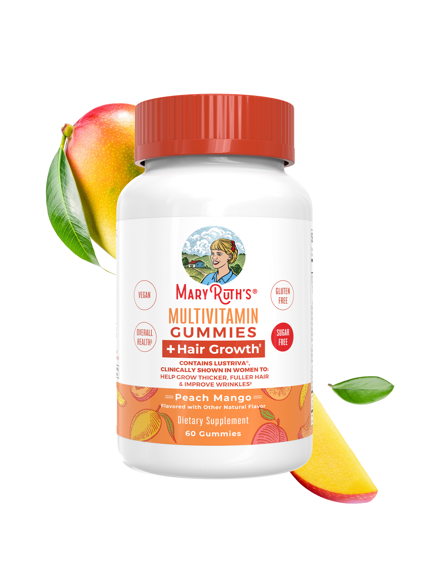Multivitamin Hair Growth Gummies 60CT Peach Mango