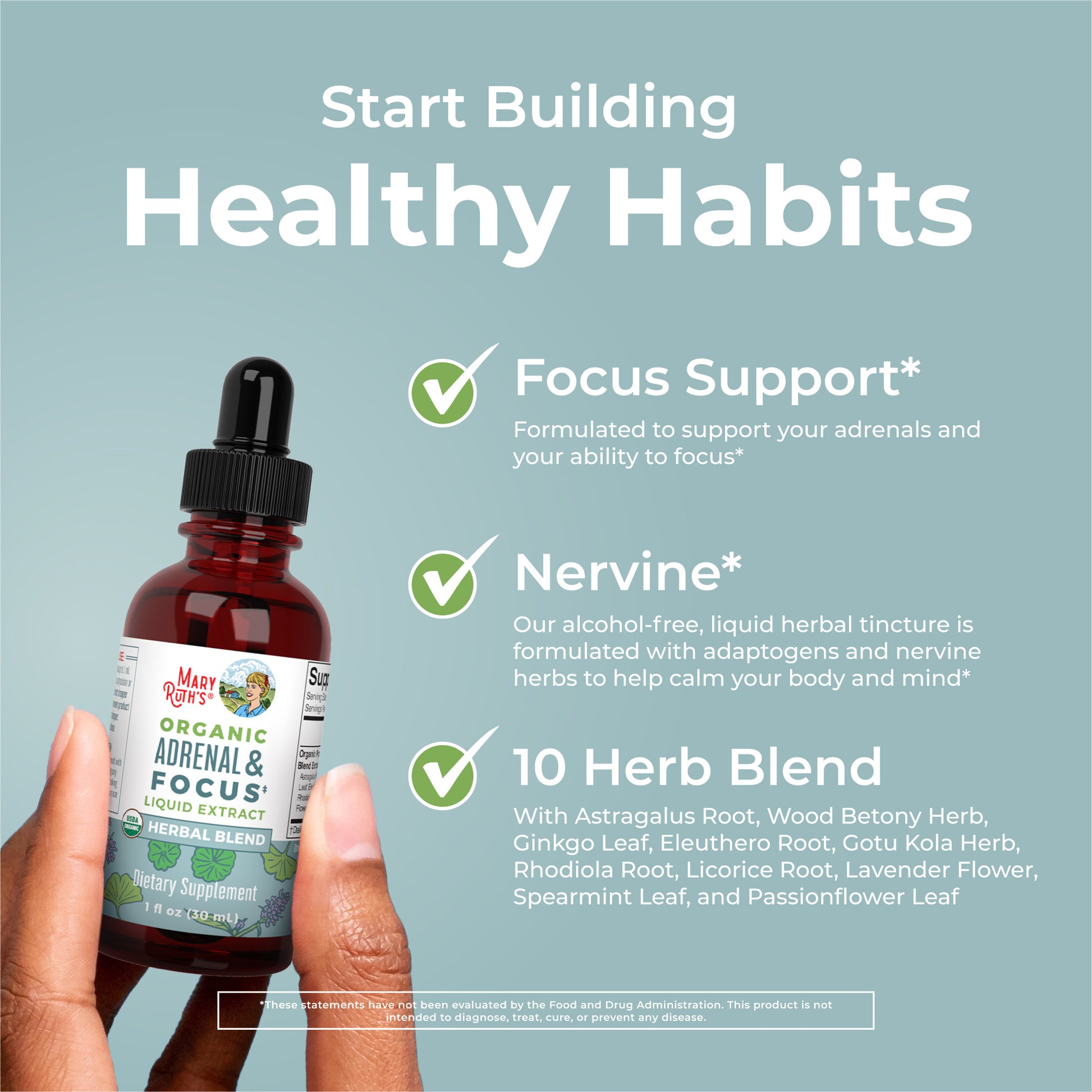 Organic Adrenal & Focus Herbal Blend Healthy Habits