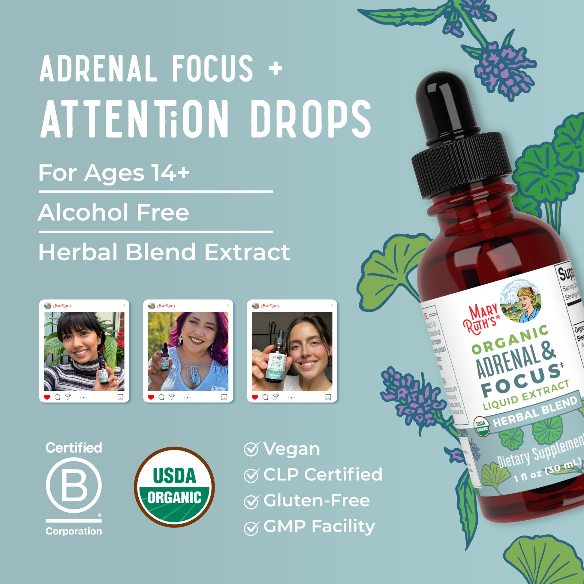 Organic Adrenal & Focus Herbal Blend 8